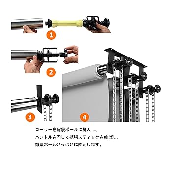 Amazon | TENBEST 写真撮影用背景ローラーサポートシステム、3